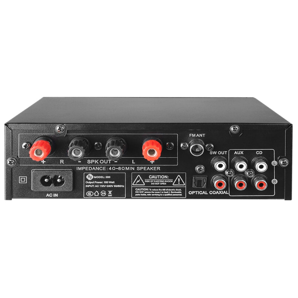 CDD 2.0 Ch. Amplifier RMS 100W (50Wx2), Bluetooth, USB, CD, AUX, Optical, Coaxial, DSP, FM, 2 MIC, Sub Out