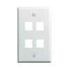 CDD Keystone Wall Plate 4 Cavity, White - 21st Century Entertainment Inc.